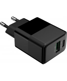 FoneKit Double 20W charger, USB-C + USB-A, black