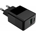 FoneKit Double 20W charger, USB-C + USB-A, black FoneKit Double 20W charger, USB-C + USB-A, black