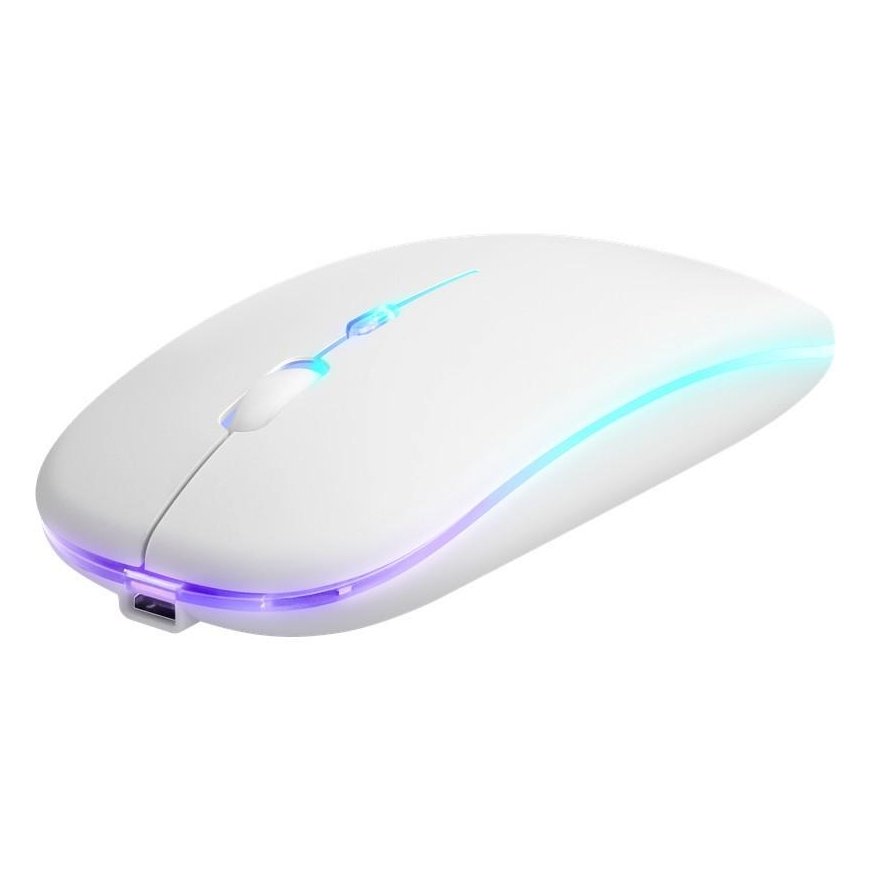 Pelė Defender Bevielė pelė Defender TOUCH MM-997 optinė 1600dpi 2.4 GHz + Bluetooth balta RGB akumuliatorius bezklikowa silent – 2