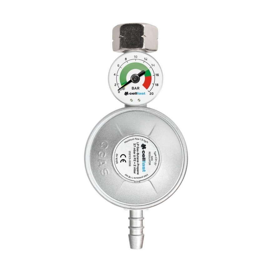 Gas regulator with Cellfast pressure gauge