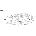 Cama TV cabinet SIGMA 3 180 black/black gloss + biały
