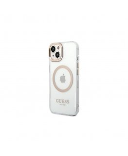 Guess GUHMP14SHTRMD iPhone 14 6.1 "gold / gold hard case Metal Outline Magsafe