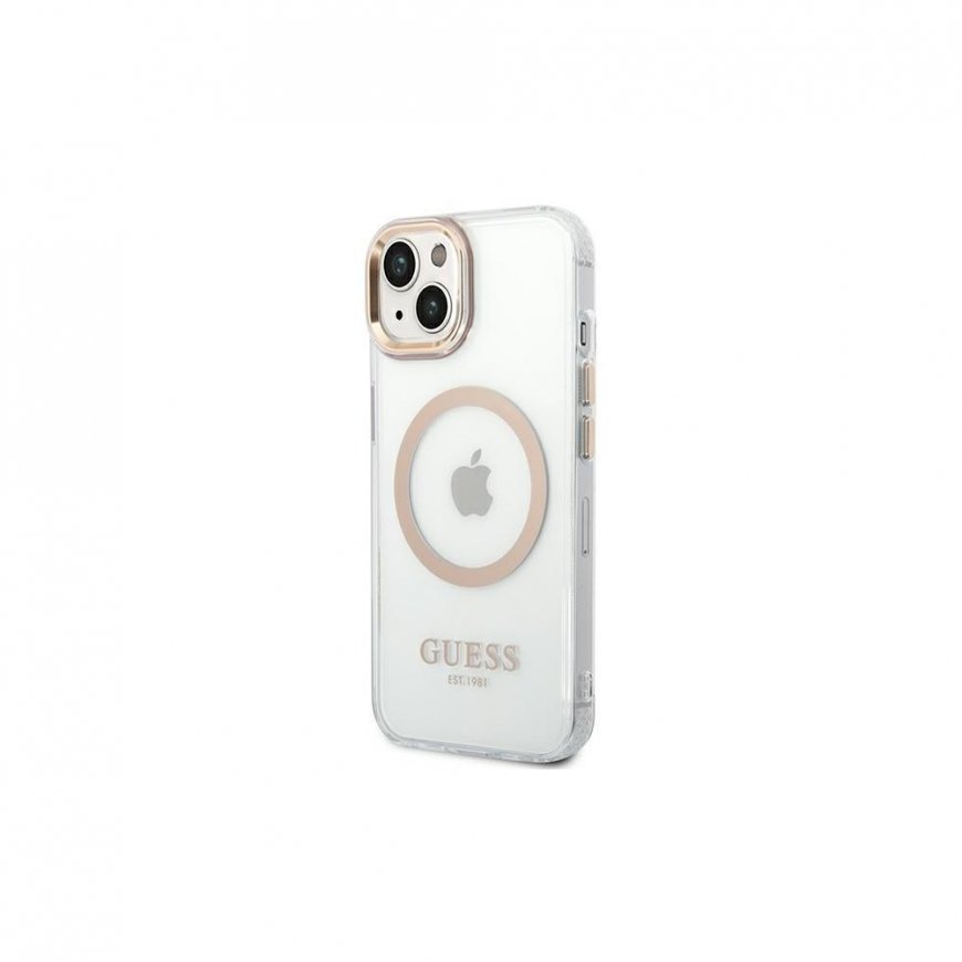 Guess GUHMP14SHTRMD iPhone 14 6.1 "gold / gold hard case Metal Outline Magsafe