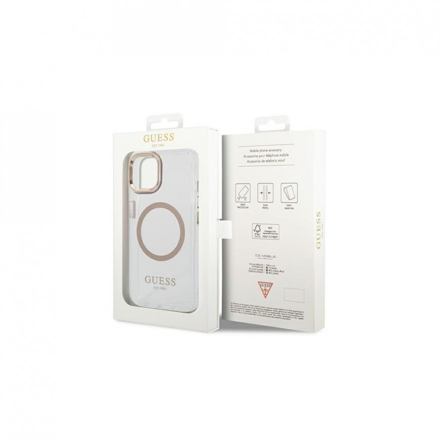 Guess GUHMP14SHTRMD iPhone 14 6.1 "auksinis / auksinis hard case Metal Outline Magsafe – 4