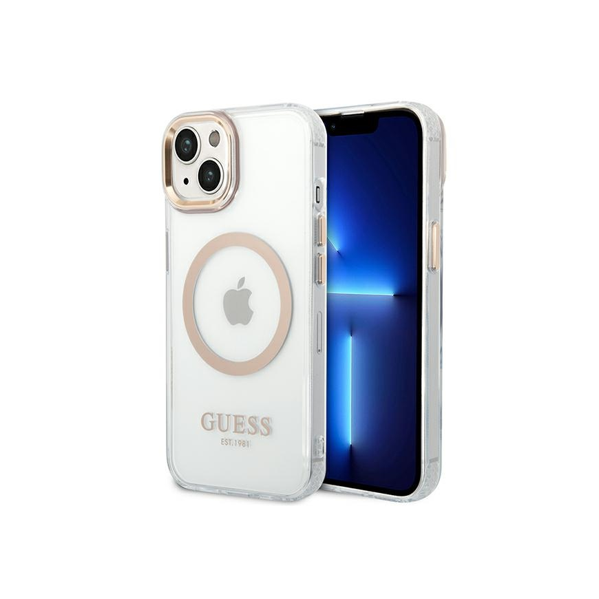 Guess GUHMP14SHTRMD iPhone 14 6.1 "auksinis / auksinis hard case Metal Outline Magsafe – 5