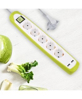 Electraline 62161 Multisocket 5p+2xUSB 2m