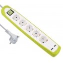 Electraline 62161 Удлинитель 5p+2xUSB 2m Electraline 62161 Удлинитель 5p+2xUSB 2m