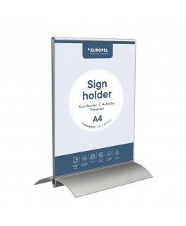 Information stand EUROPEL A4, acrylic with aluminum base
