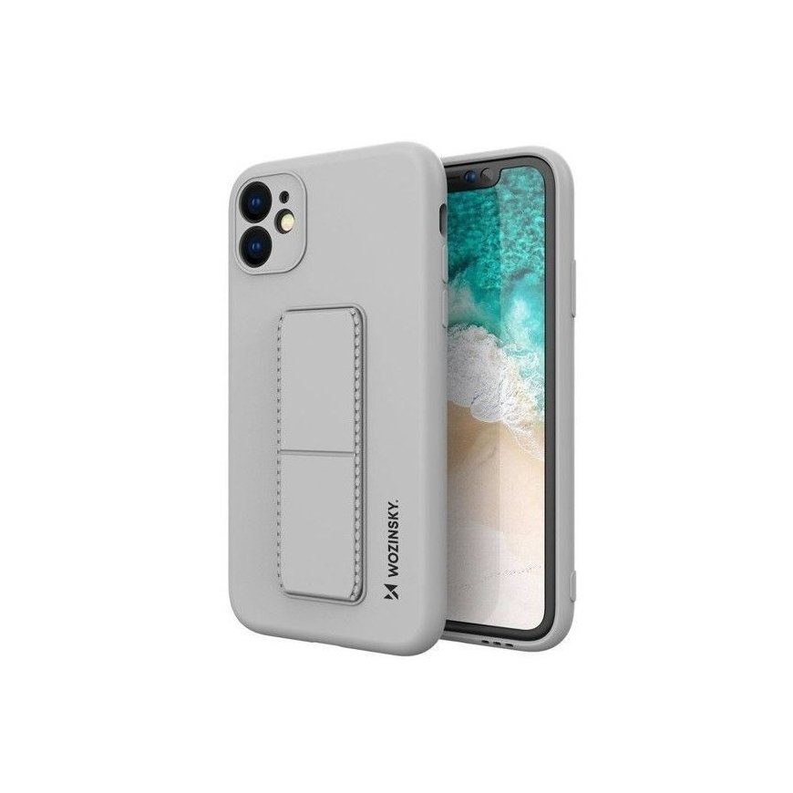 iLike Samsung Galaxy A22 5G Kickstand Case Silicone Stand Cover Grey