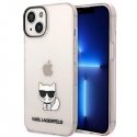 Karl Lagerfeld Case Karl Lagerfeld KLHCP14MCTTRI Apple iPhone 14 Plus hardcase pink Transparent Choupette Body