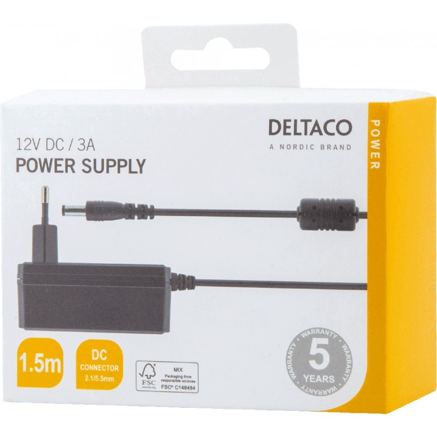 Deltaco PS12-30B power adapter/inverter Indoor 36 W Black – 4