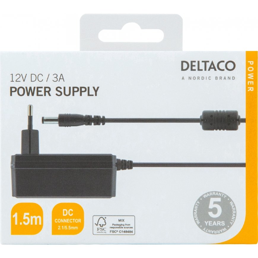 Deltaco PS12-30B maitinimo adapteris / inverteris Vidaus 36 W Juoda – 5