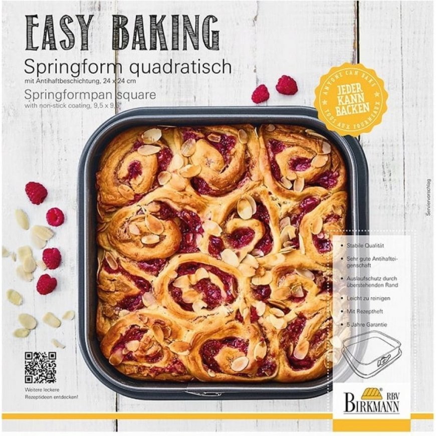 EASY BAKING kvadratinė torto forma 24 x 24 cm / Birkmann
