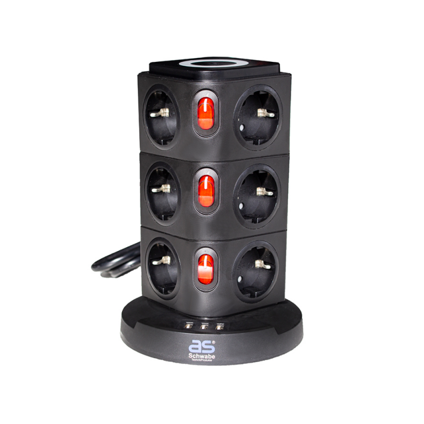 AS Schwabe 12-socket extension cord with