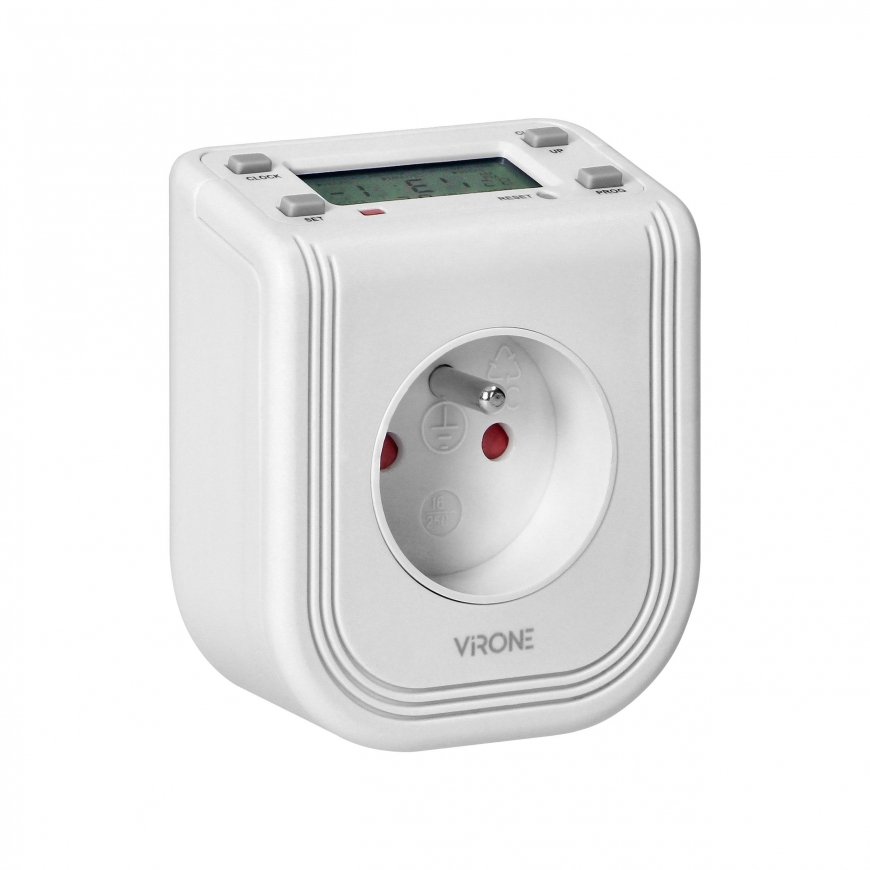 Virone Orno Electronic timer with LCD display on top, 230 VAC 3680W, 16 switching points, presence simulator. – 5