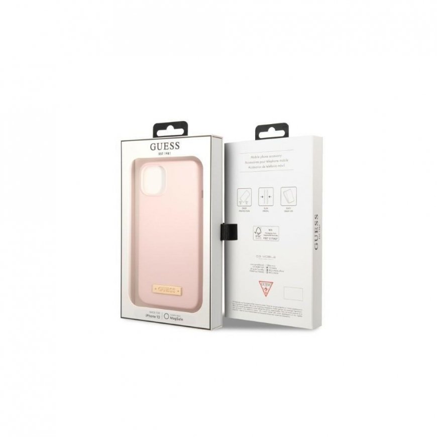 Guess GUHMP13MSBPLP iPhone 13 6.1 inch Pink/Pink Hard Case Silicone Logo MagSafe – 5