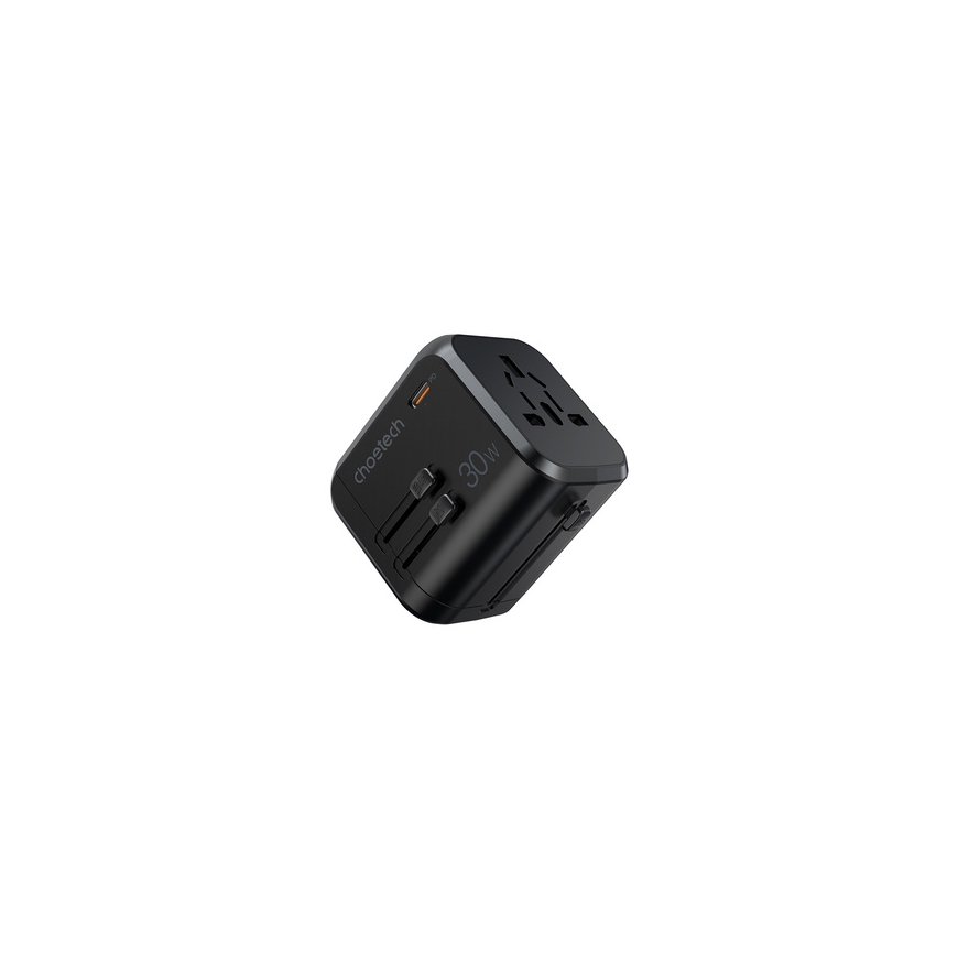 Travel wall charger Choetech PD5008, 3xUSB-A, 1xUSB-C, GaN, 30W (black) – 2