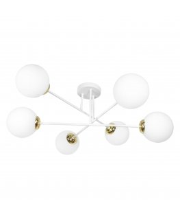 Orno LEIA 6P E27, pendant lamp, max. 6x60W, white and gold
