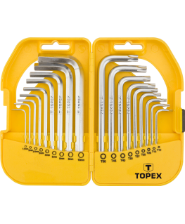 Topex Hex and Torx keys, set of 18 pcs.