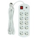 Šakotuvas EXD Buitinis ilgiklis 5m, 10 lizdų, 2x USB, su jungikliu