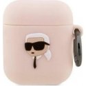 Headphones Karl Lagerfeld Case Karl Lagerfeld KLA2RUNIKP Apple AirPods 2/1 cover pink silicone Karl Head 3D