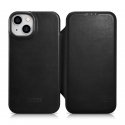 „iCarer CE Oil Wax Premium Leather Folio Case“ Odinis dėklas „iPhone 14 Plus“ magnetinis atverčiamas „MagSafe Juodas“ (AKI142207 „iCarer CE Oil Wax Premium Leather Folio Case“ Odinis dėklas „iPhone 14 Plus“ magnetinis atverčiamas „MagSafe Juodas“ (AKI142207
