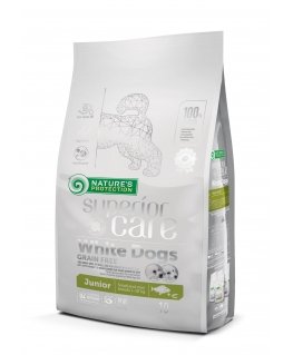 Nature's Protection Superior Care White Dogs grain-free White fish Junior Small and Mini Breeds 1.5kg, dry grain-free feed with 