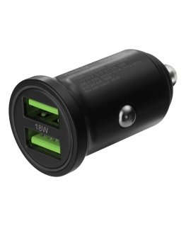 Deltaco USB-CAR128 PDA/mobīlo telefonu lādētājs Universāls Melns Cigāru šķiltavas Auto