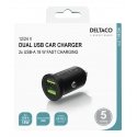 Deltaco USB-CAR128 mobiilseadme laadija Universaalne Must Sigaretisüütaja Automaatne