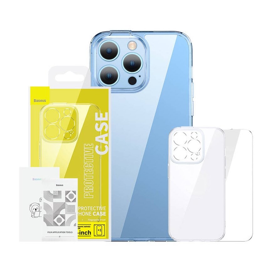 Baseus SuperCeramic Transparent Glass Case and Tempered Glass set for iPhone 14 Plus