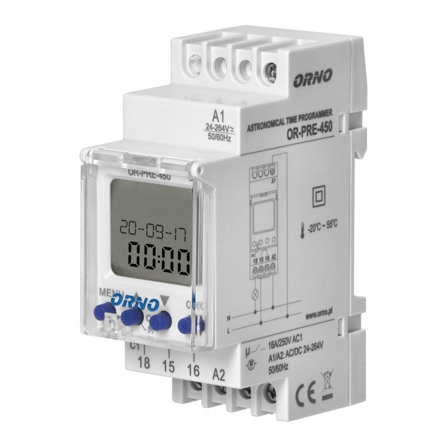 ORNO ASTRONOMIC PROGRAMMER FOR DIN RAIL, 1 OUTPUT