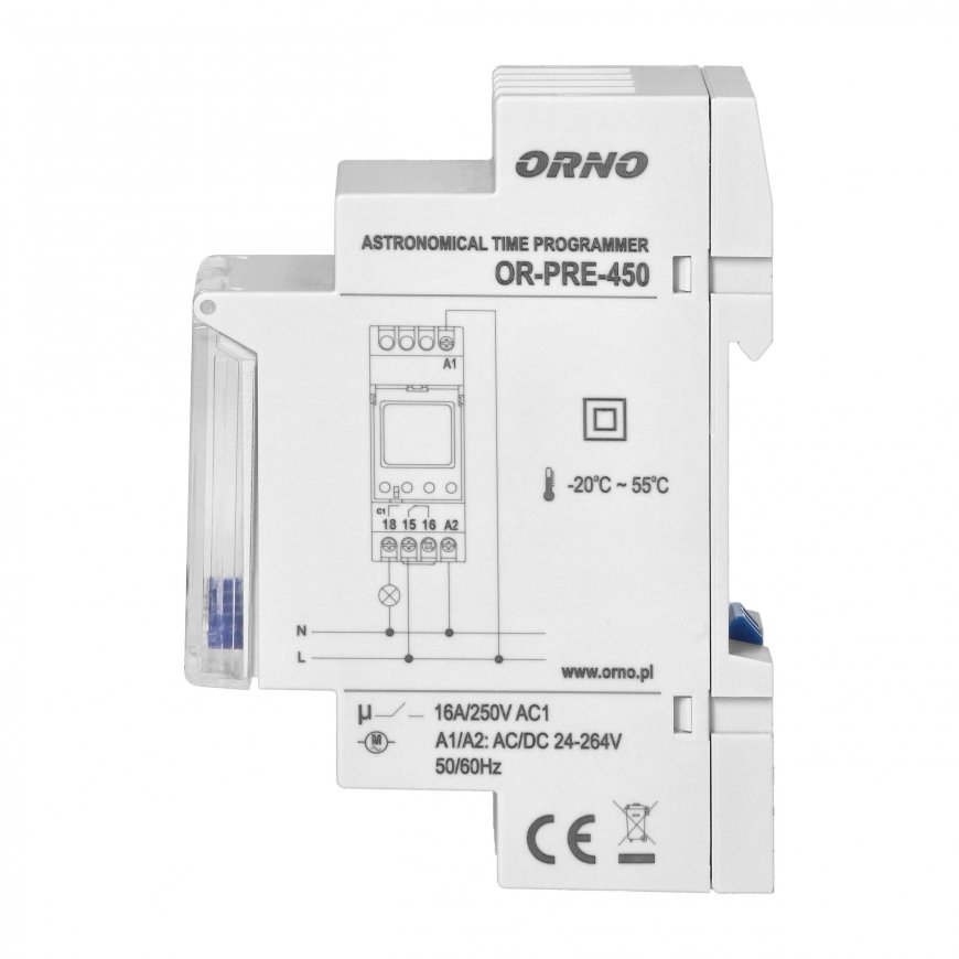 ORNO ASTRONOMIC PROGRAMMER FOR DIN RAIL, 1 OUTPUT – 4