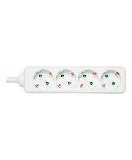 Deltaco GT-0401 power extension 3 m 4 AC outlet(s) Indoor White