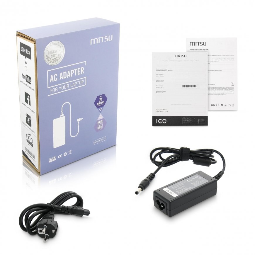Mitsu charger / power adapter 20v 3.25a (rectangular 11.0x4.5 pins - yoga) - lenovo 65W – 3