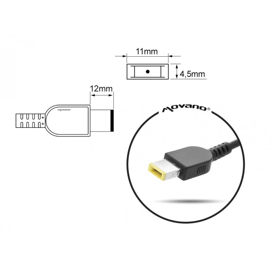Mitsu charger / power adapter 20v 3.25a (rectangular 11.0x4.5 pins - yoga) - lenovo 65W – 4