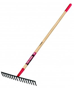 Rake with 16 metal teeth and wooden handle Truper®