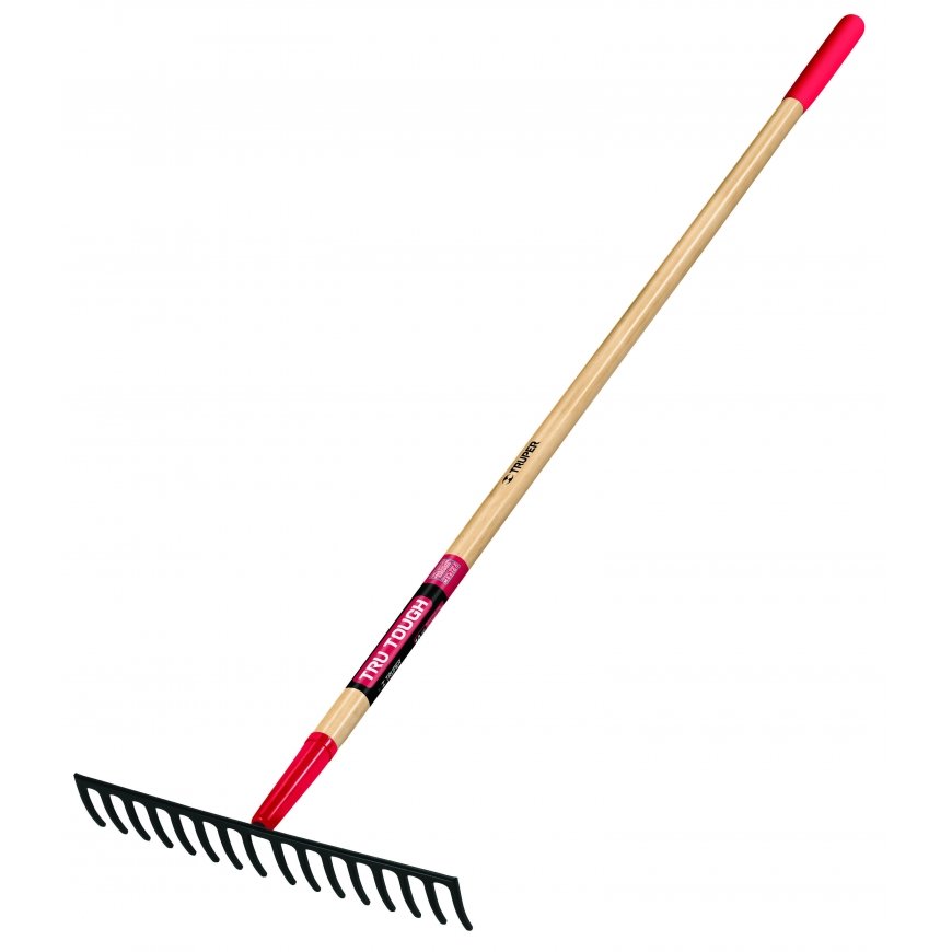 Rake with 16 metal teeth and wooden handle Truper®