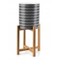 Mondex AVA pot on a stand 20xh23cm - white, black Mondex AVA pot on a stand 20xh23cm - white, black