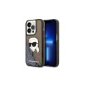 Karl Lagerfeld dėklas, skirtas iPhone 14 Pro 6,1" KLHCP14LLNKHCK juodas kietas dėklas Glitter Karl Head