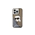 Karl Lagerfeld dėklas, skirtas iPhone 14 Pro 6,1" KLHCP14LLNKHCK juodas kietas dėklas Glitter Karl Head