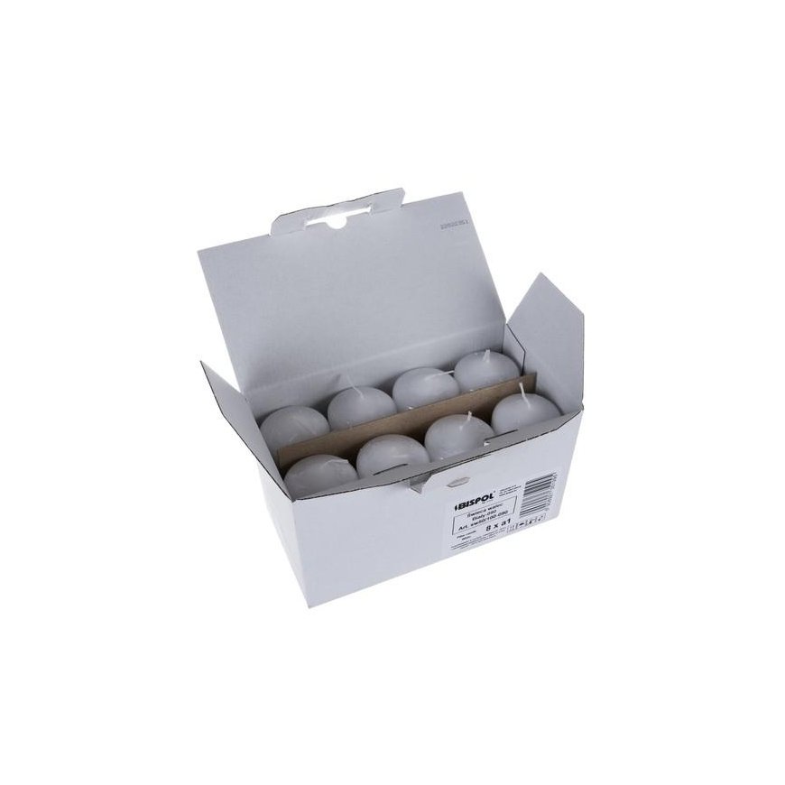 Iso Trade Candle cylinder white - 8 pcs in a set. – 4