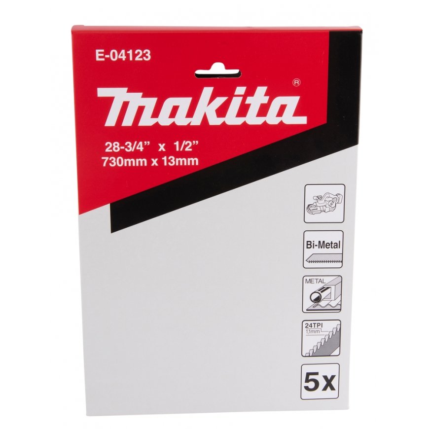 Makita E-04123 Cutting band 13x0.5x730mm, 24TPI, 5pcs, Inox, DPB184 – 2