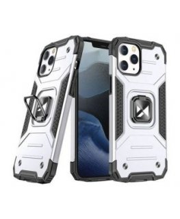 Wozinsky Apple iPhone 13 Pro Max Ring Armor Case Kickstand Tough Rugged Cover Silver