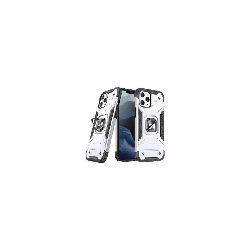 Wozinsky Apple iPhone 13 Pro Max Ring Armor Case Kickstand Tough Rugged Cover Silver