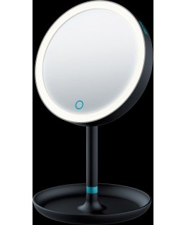 Beurer BS 45 meikkipeili, musta 17,5 cm, LED-valolla ja suurentavalla peilillä, paristokäyttöinen