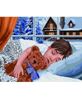 Beldizart ( IŠPARDAVIMAS, nebegaminamas ) Wizardi Painting by Numbers Kit Žiemos miegas 40x50 cm L032