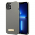 Guess Case for iPhone 13 Mini 5.4" GUHMP13SSPLG Gray Hard Case Silicone Logo Plate MagSafe