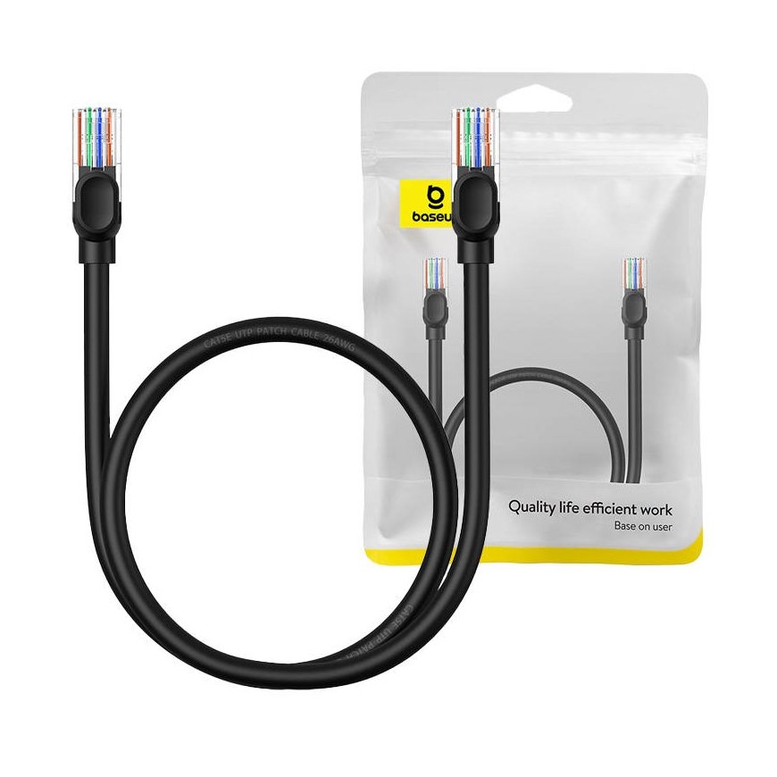 Baseus Ethernet CAT5, 0.5m network cable (black)