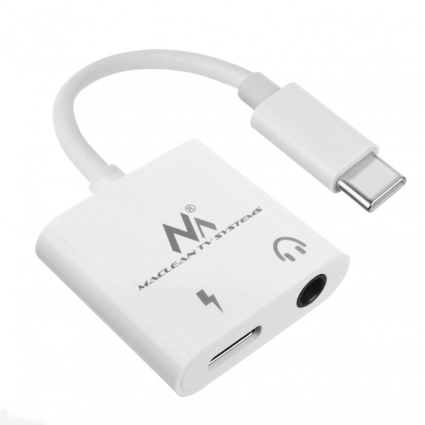 Maclean Cable Adapteris USB Type-C 3,5mm Mini Jack Audio Power Delivery PD 30W – 3