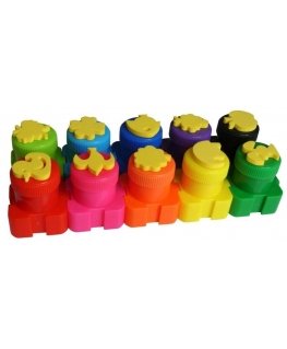 COLORINO Kids paints for finger painting with stamps, 10 colors, 18395PTR